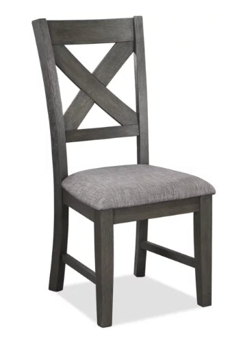 Crown Mark Furniture Rufus Side Chair in Dark Gray (Set of 2)