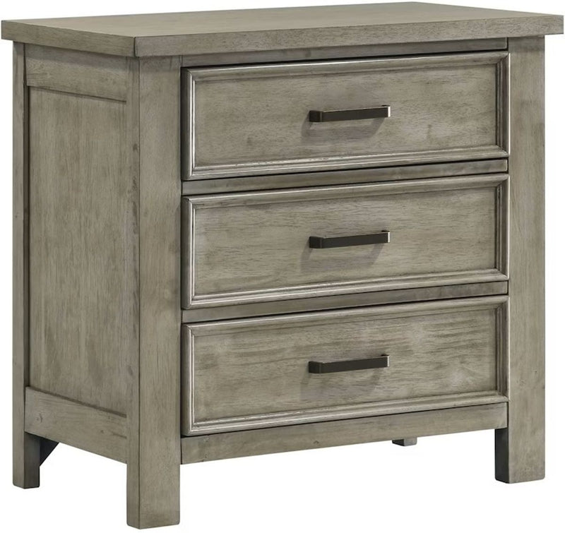 Elements International Sullivan Nightstand in Drift Grey
