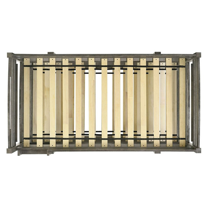 Elements International Trey Twin Over Twin Over Twin Bunk Bed in Wire Brushed Grey