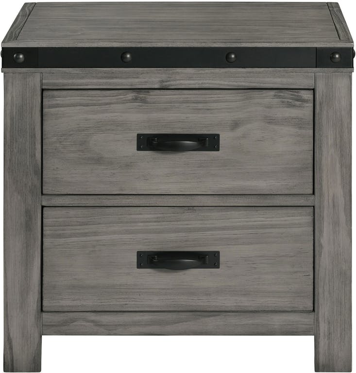 Elements International Wade Night Stand in Gray