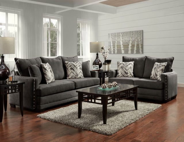 1680 Sofa & Loveseat /nailhead trim Livingroom set