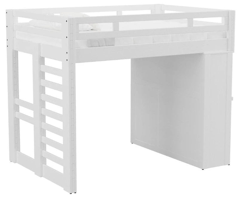 Elements International Cali Kids Twin Basic Loft Bed with Desk in White