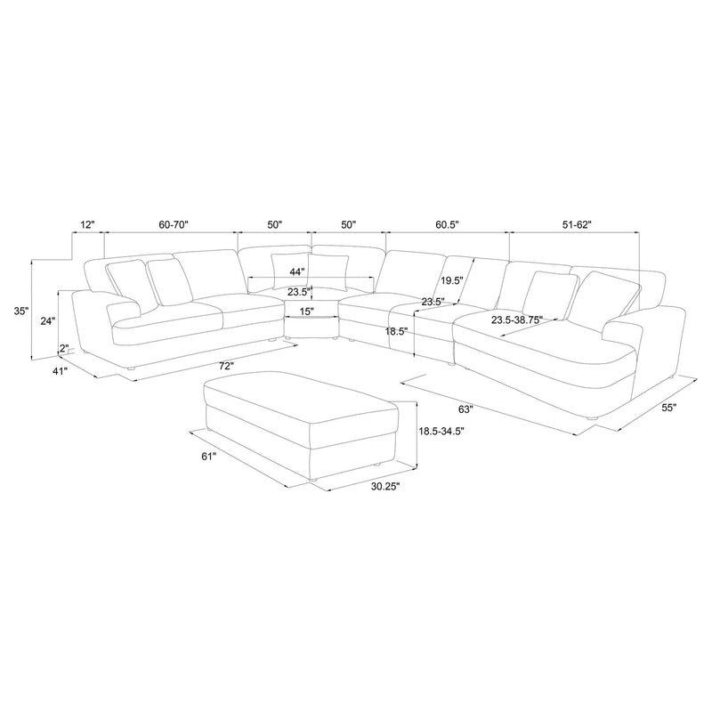 Emberson Upholstered Modular Sectional Sofa Ivory