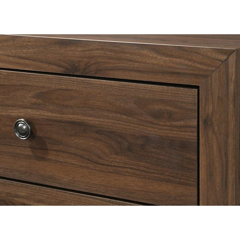 Crown Mark Millie Nightstand in Brown Cherry