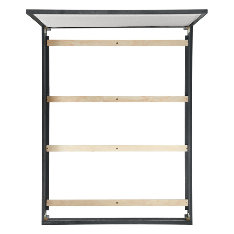 Elements International Versailles King Upholstered Panel Bed in Black