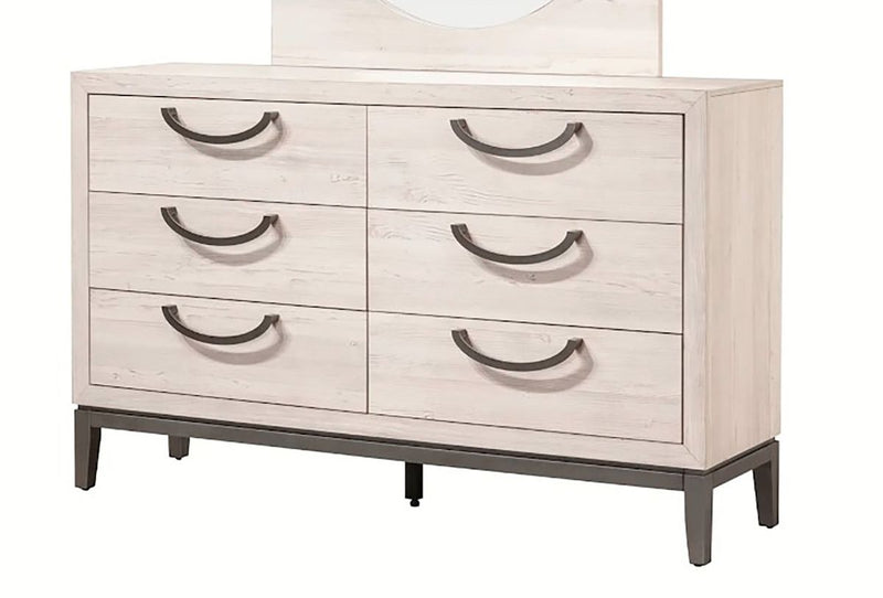 Crown Mark Furniture Veda 6 Drawer Dresser in Beige