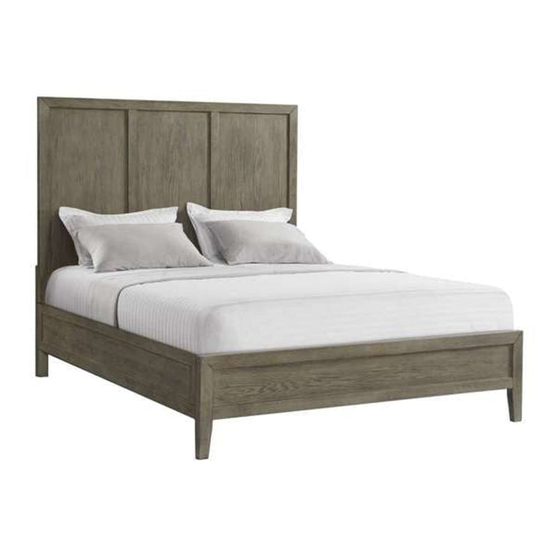 Elements International Versailles King Wooden Panel Bed with Low Footboard in Grey