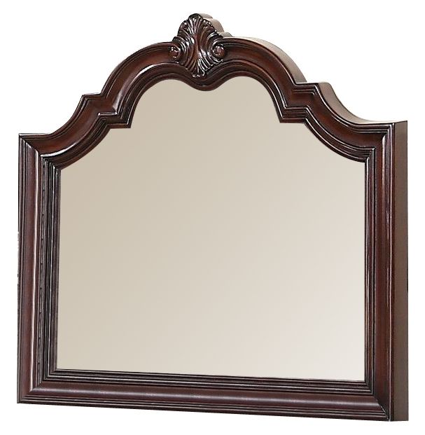 Crown Mark Furniture Sheffield Dresser Mirror in Dark Cherry