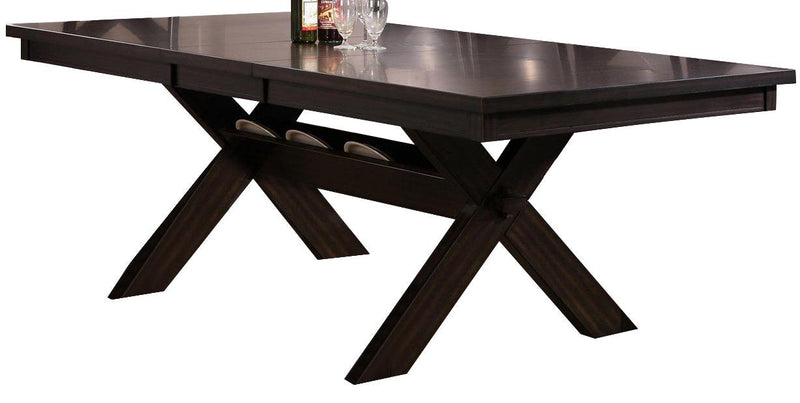 Crown Mark Havana Rectangular Trestle Dining Table in Dark Brown 2335T-4290