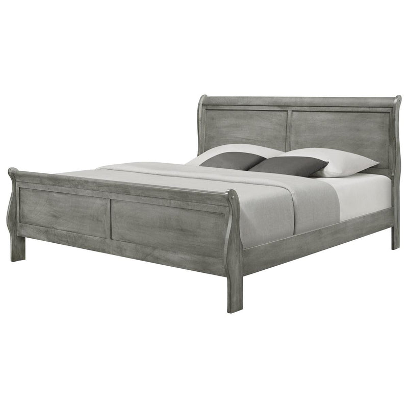 Crown Mark Louis Philip Full Sleigh Bed in Grey