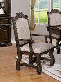 Crown Mark Neo Renaissance Arm Chair in Brown 2420A (Set of 2)