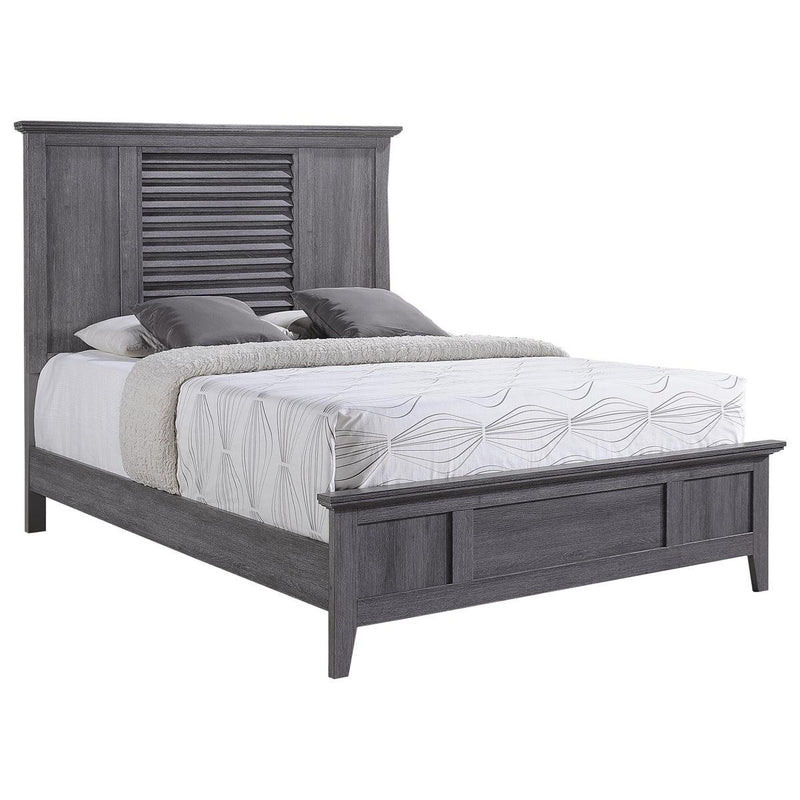 Crown Mark Sarter Queen Panel Bed in Weathered Gray