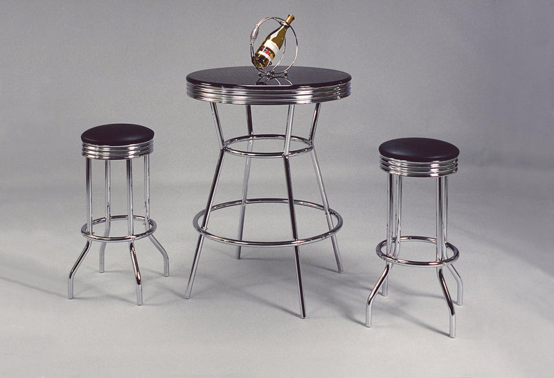 3PC BAR TABLE/CHAIR SET (SWIVAL)