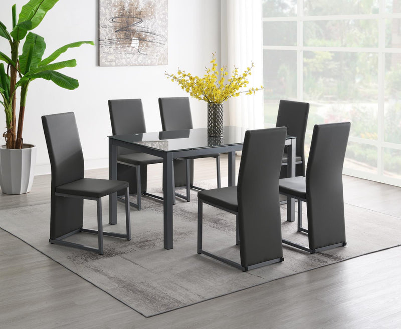 DINING TABLE & 6 SIDE CHAIRS