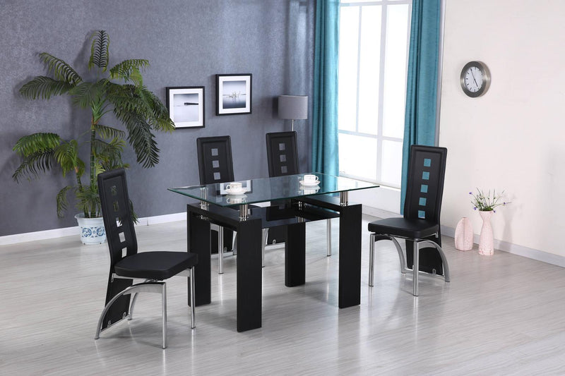 DINING TABLE & 4 SIDE CHAIRS