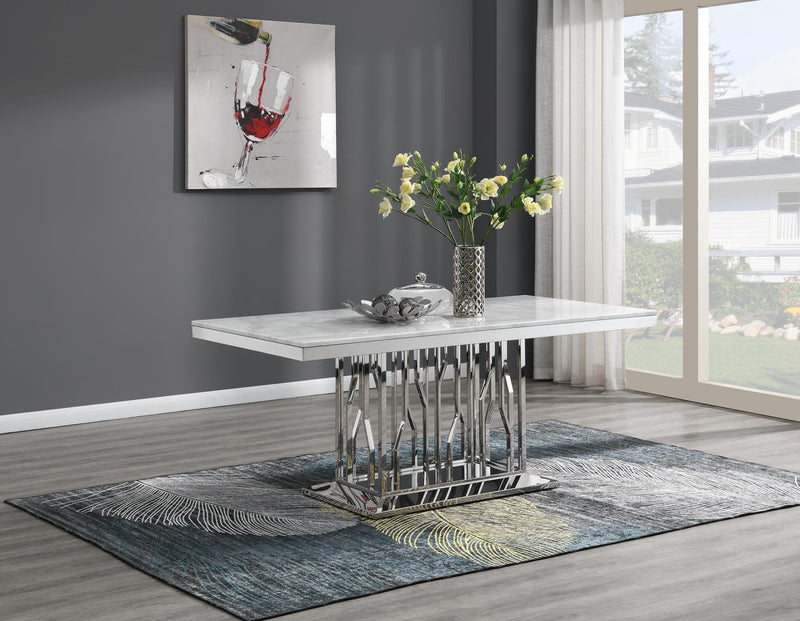 DINING TABLE (WHITE MARBLE)