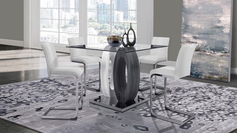5 Piece Dining Room Set (D1628BT-SQ+D915BS-WHT)