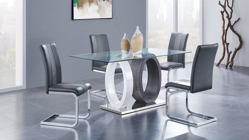 5 Piece Dining Room Set (D1628DT+D915DC-GRY)
