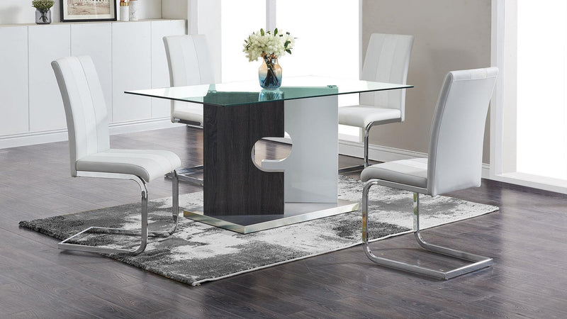 5 Piece Dining Room Set (D219DT+D915DC-WH)