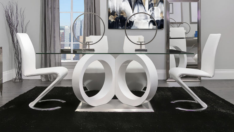 5 Piece Dining Room Set (D9002DT+D9002DC-WHT)