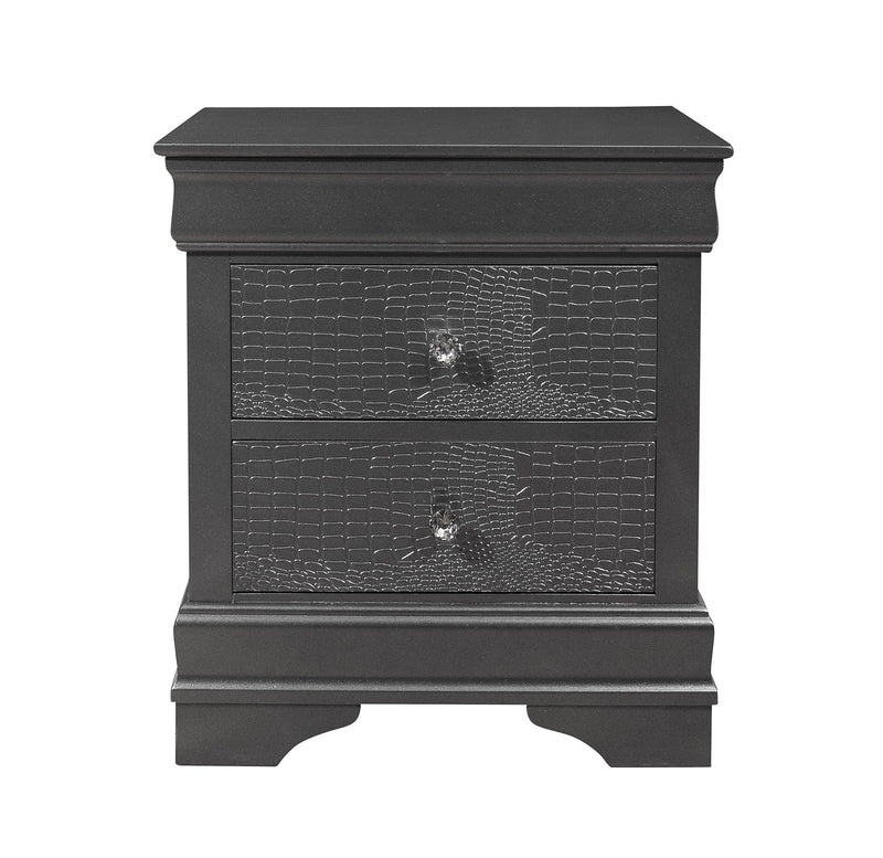 Pompei Metallic Grey Nightstand