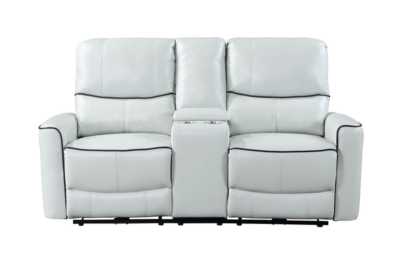 U1790 LIGHT GREY POWER CONSOLE RECLINING LOVESEAT