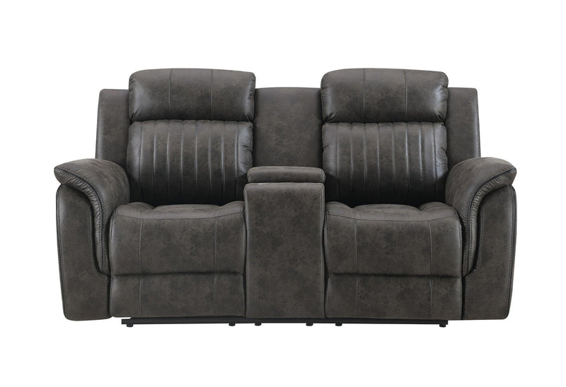 U8517 GREY CONSOLE RECLINING LOVESEAT