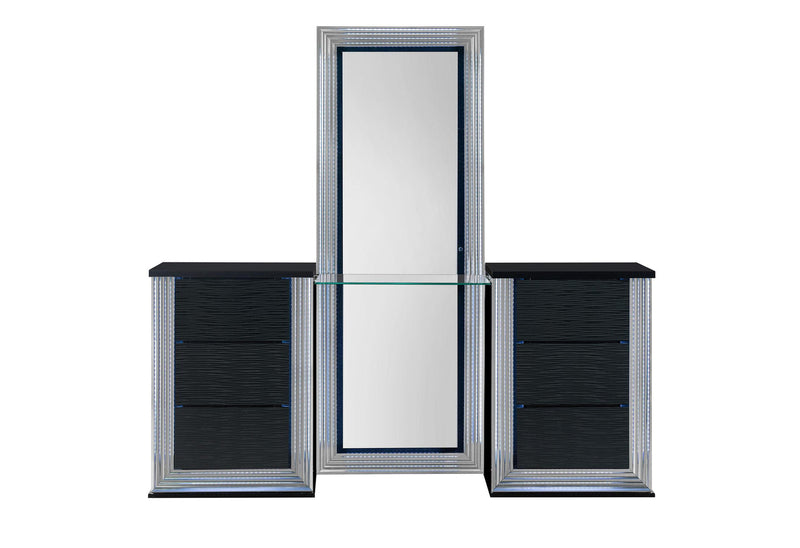 YLIME WAVY BLACK VANITY WITH LED
