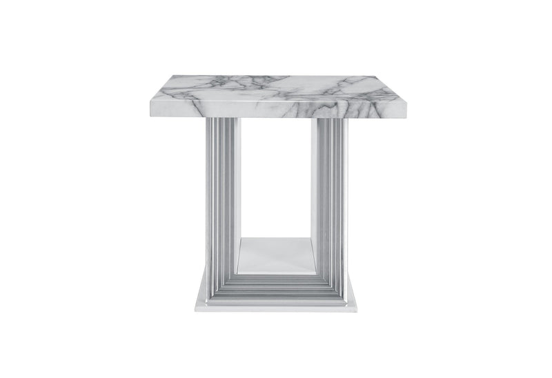 YLIME WHITE MARBLE END TABLE