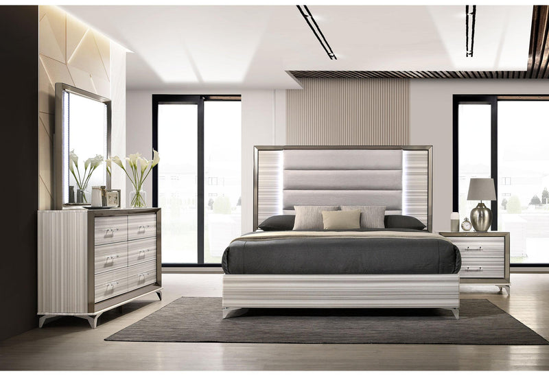 ZAMBRANO WHITE KING BED GROUP