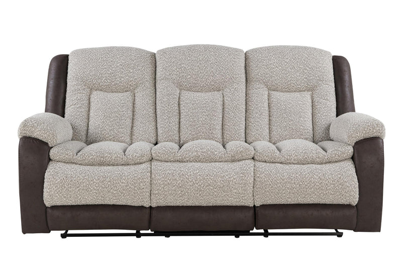U4377 GREY/BROWN RECLINING SOFA