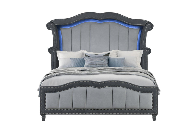 VANNA DARK GREY QUEEN BED