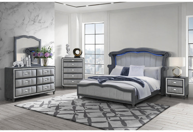 VANNA DARK GREY QUEEN BED GROUP
