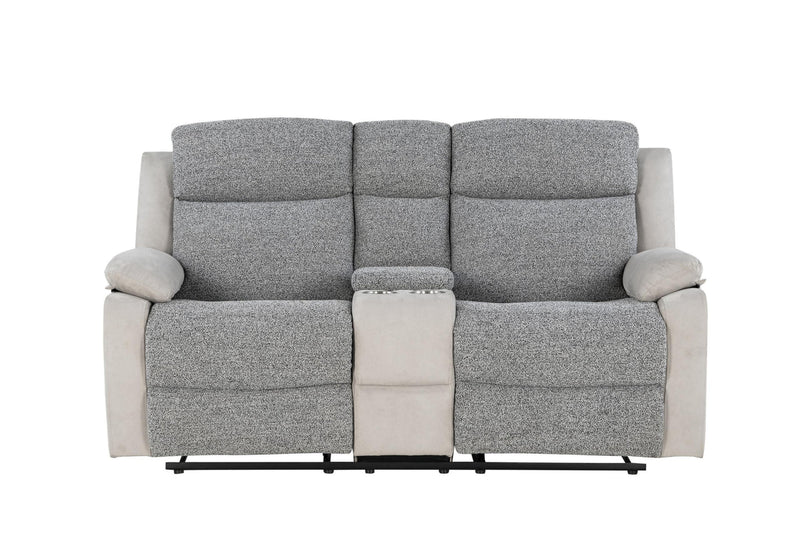 U6027 GREY/LT GREY CONSOLE RECLINING LOVESEAT