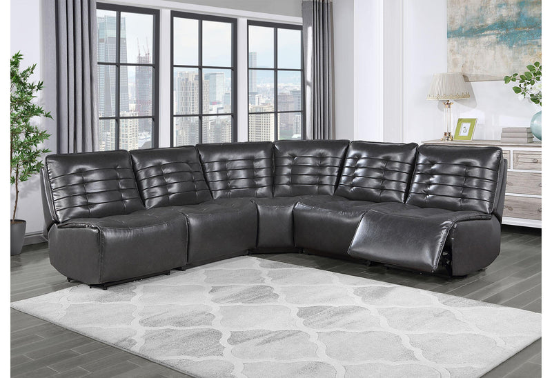 U6066 DOMINO SMOKE SECTIONAL W/ CONSOLE