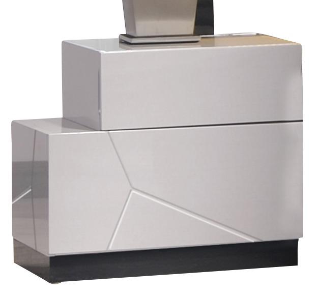 J&M Furniture Turin Nightstand Left in Light Grey & Black Lacquer