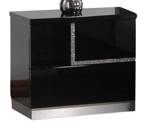 J&M Lucca Left Facing Nightstand in Black Lacquer