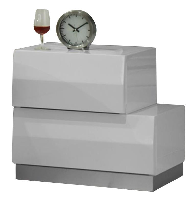 J&M Milan Nightstand Right in White Lacquer