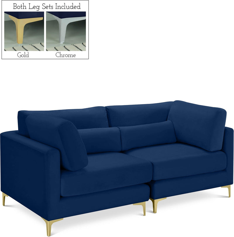 Julia Navy Velvet Modular Sofa
