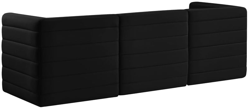 Quincy Black Velvet Modular Sofa