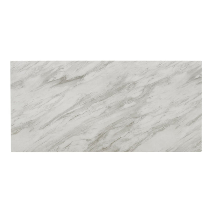 CELESTE DESK W/WHITE/GRAY FAUX MARBLE TOP-WHITE BASE