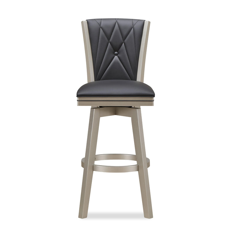 BERKELY 30" SWIVEL BAR STOOL-BLACK/PLATINUM