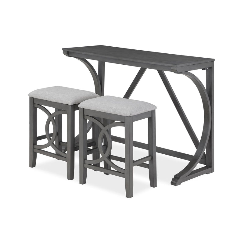 BELLA COUNTER TABLE & 2 STOOLS-GRAY