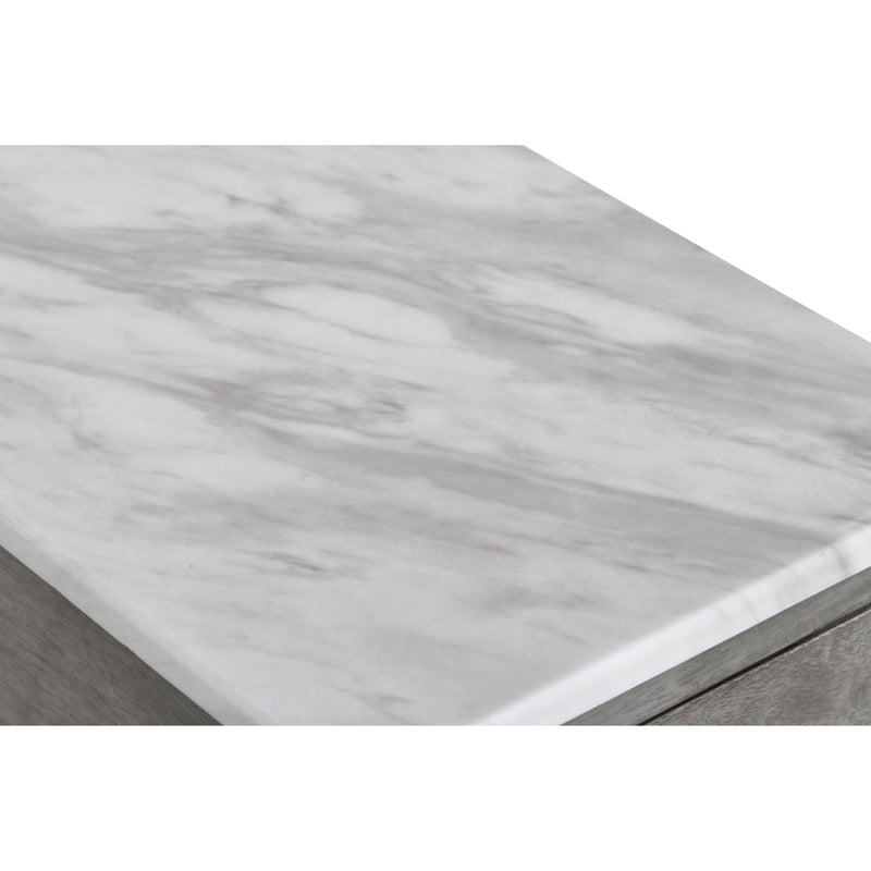 NOAH END TABLE WITH DRAWER-GRAY W/FAUX MARBLE TOP