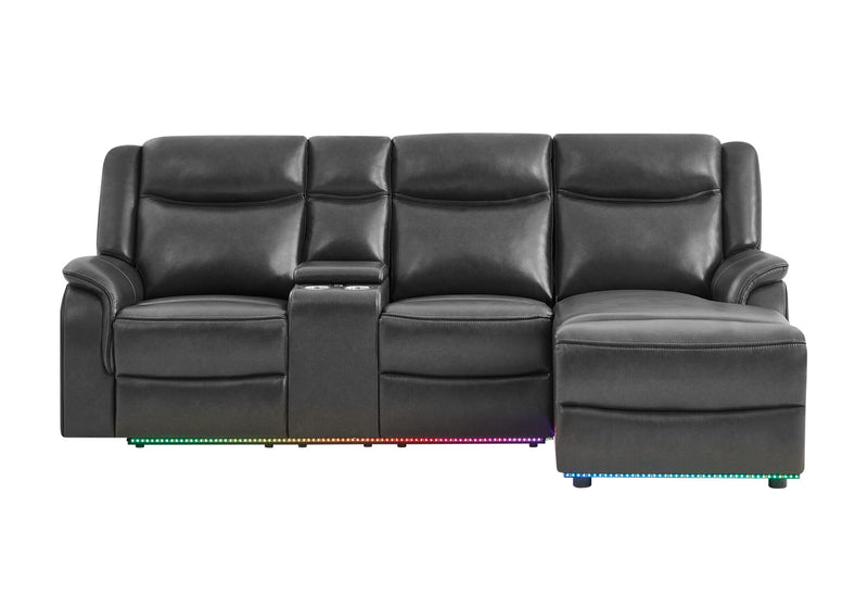 U1818 BLANCHE CHARCOAL SECTIONAL WITH PUSHBACK CHAISE
