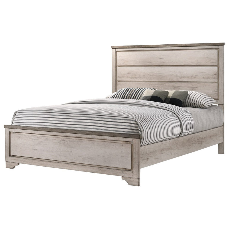 Crown Mark Patterson Queen Panel Bed in Driftwood Grey