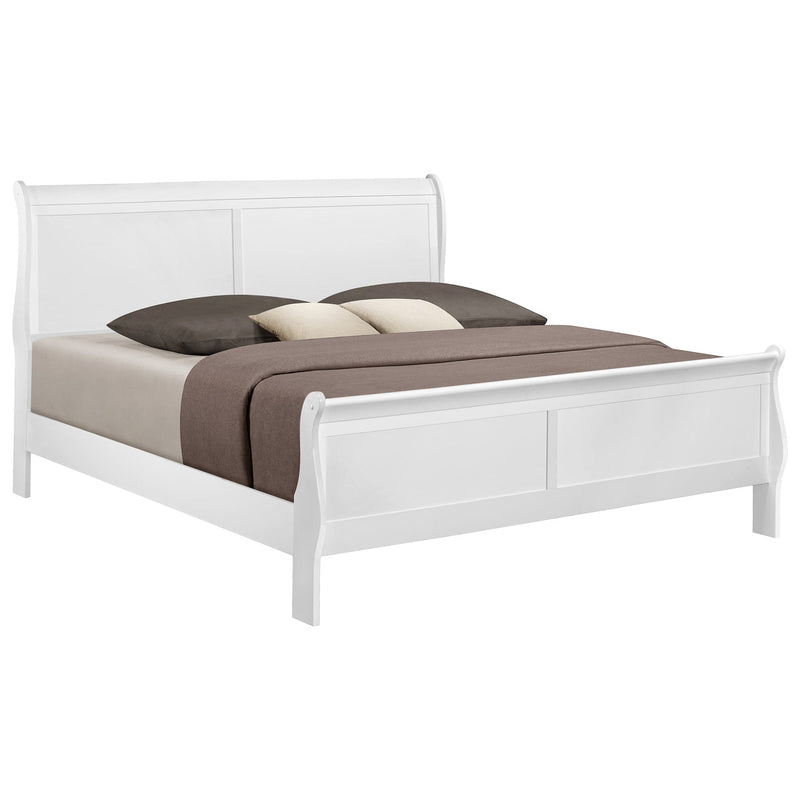 Crown Mark Louis Philip Twin Sleigh Bed in White