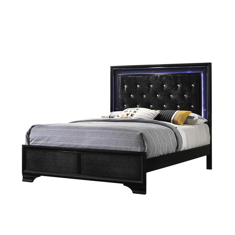 Crown Mark Micah King Panel Bed in Black B4350-K