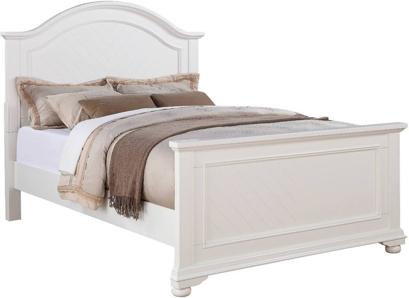 Elements International Brook White Full Panel Bed in Lacquer White