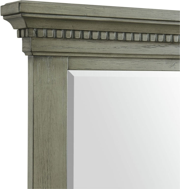 Elements International Crawford King Panel Bed in Gray